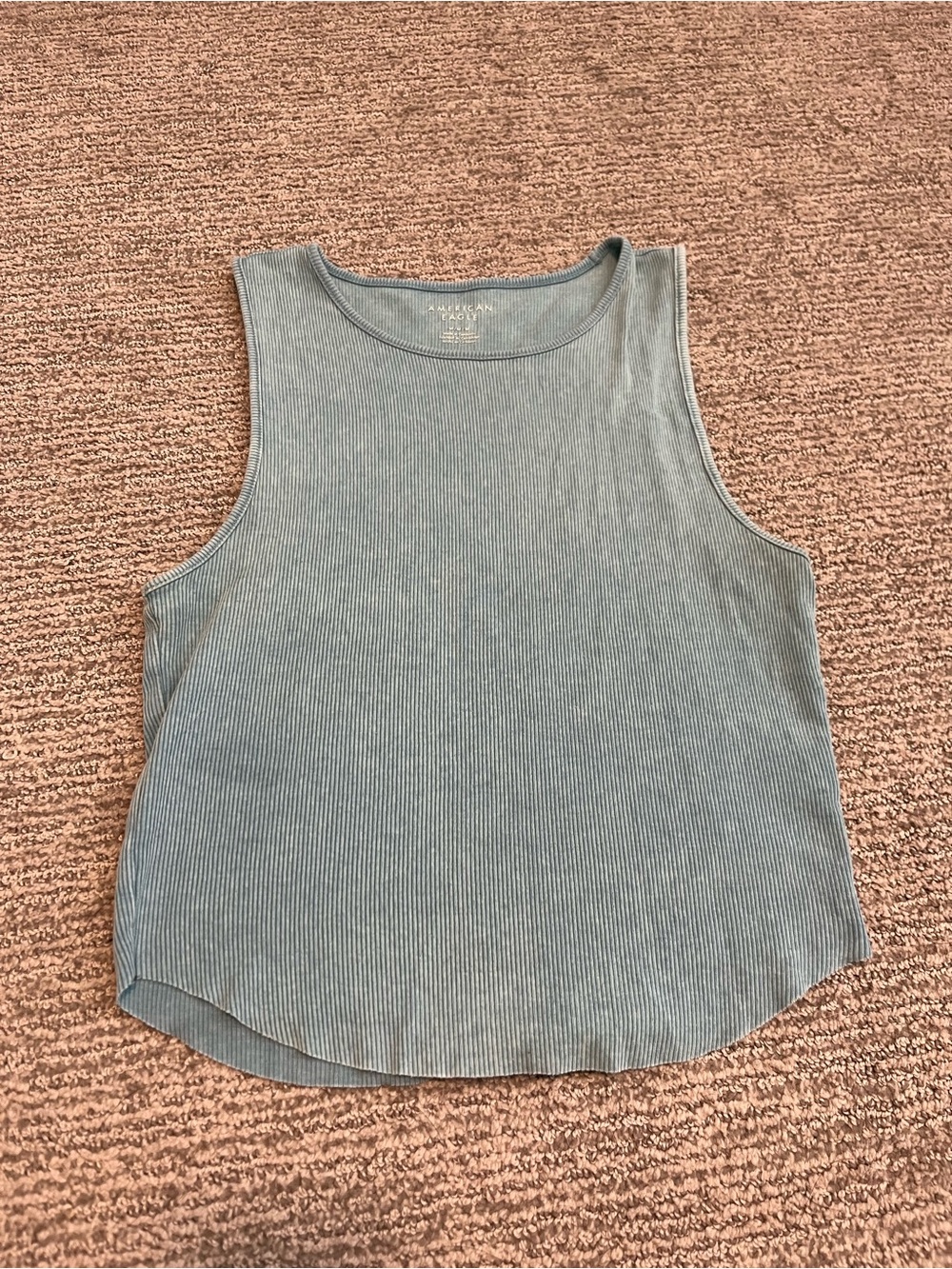 American Eagle Outfitters Light Blue Ribbed Tank Top